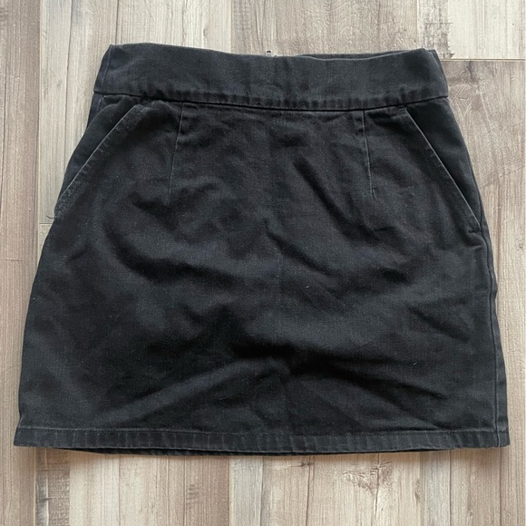 Topshop Black Denim Mini Skirt - Size 6 - Picture 10 of 13